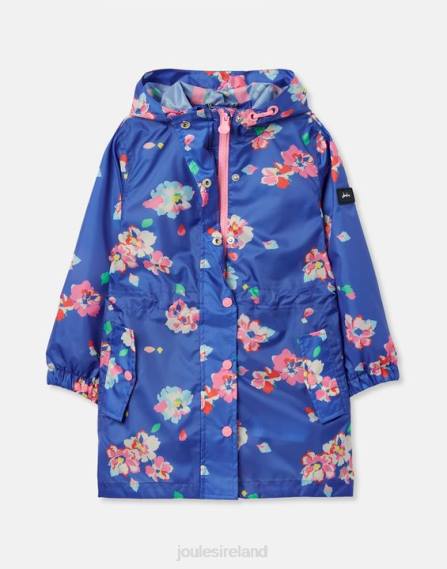 Apparel IE Joules Girls Golightly Packaway Jacket 2-12 Years BLUE FLORAL JVVL305