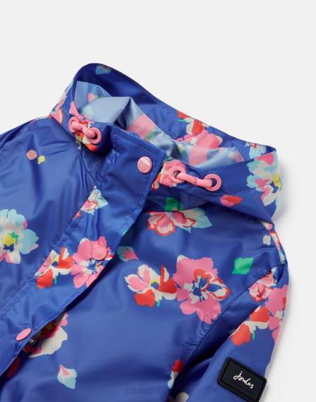 Apparel IE Joules Girls Golightly Packaway Jacket 2-12 Years BLUE FLORAL JVVL305