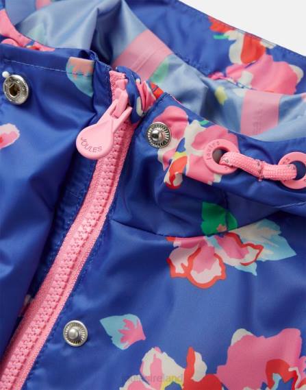 Apparel IE Joules Girls Golightly Packaway Jacket 2-12 Years BLUE FLORAL JVVL305