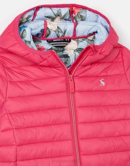 Apparel IE Joules Girls Kinnaird Showerproof Recycled Packable Padded Jacket 1-12 Years BRIGHT PINK JVVL279