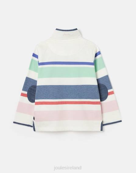 Apparel IE Joules Girls Saunton Stripe Funnel Neck Sweatshirt 2-12 Years CREAM MULTI STRIPE JVVL320