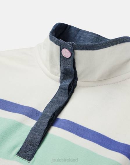 Apparel IE Joules Girls Saunton Stripe Funnel Neck Sweatshirt 2-12 Years CREAM MULTI STRIPE JVVL320