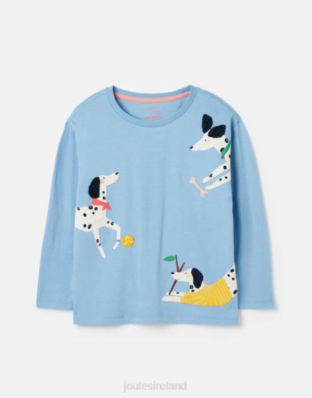 Apparel IE Joules Girls Ava Long Sleeve T-Shirt 2-12 Years BEL AIR BLUE JVVL272