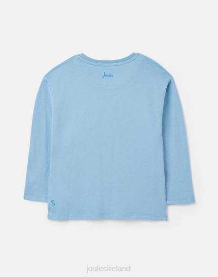 Apparel IE Joules Girls Ava Long Sleeve T-Shirt 2-12 Years BEL AIR BLUE JVVL272