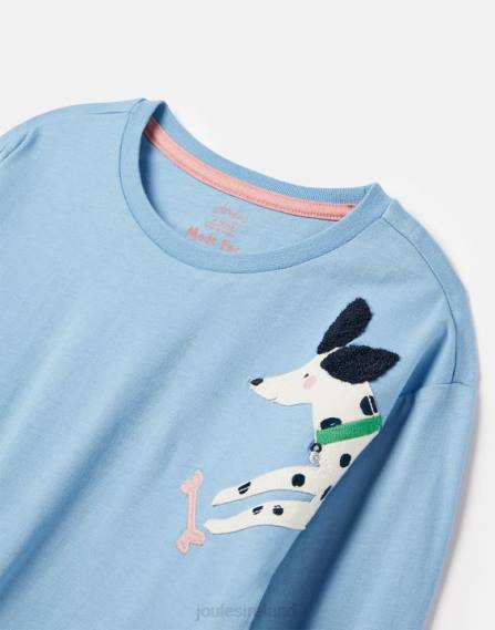 Apparel IE Joules Girls Ava Long Sleeve T-Shirt 2-12 Years BEL AIR BLUE JVVL272