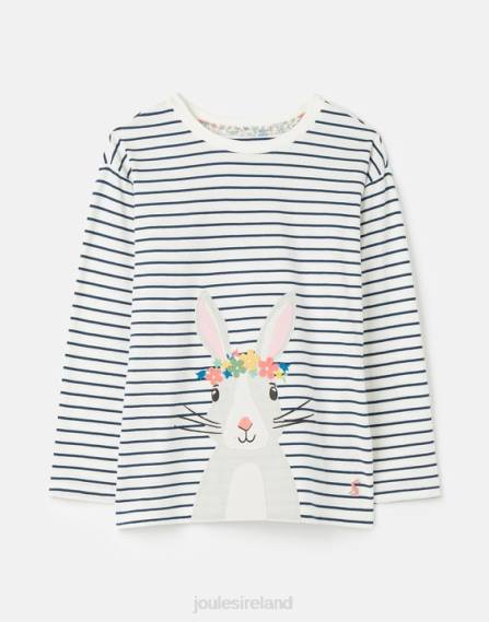 Apparel IE Joules Girls Ava Long Sleeve T-Shirt 2-12 Years CREAM NAVY STRIPE JVVL281