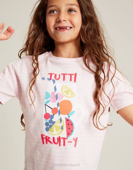 Apparel IE Joules Girls Bethany Applique T-Shirt 2-12 Years FRUITY PINK JVVL295