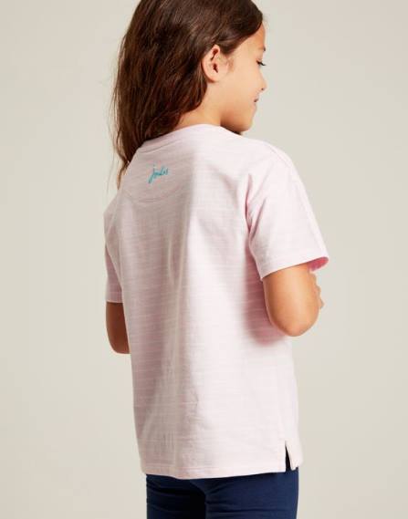 Apparel IE Joules Girls Bethany Applique T-Shirt 2-12 Years FRUITY PINK JVVL295