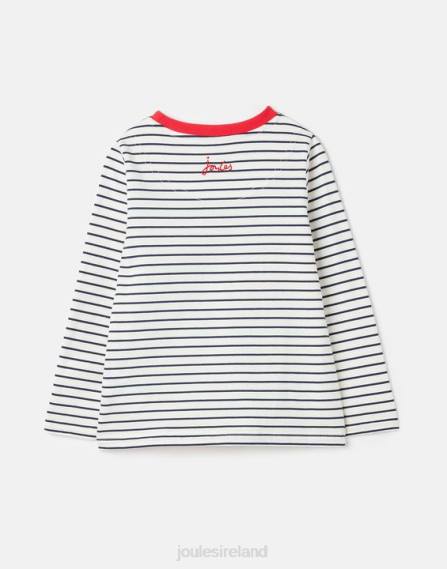 Apparel IE Joules Girls Burghley Long Sleeve T-Shirt 2-12 Years NAVY HORSE STRIPE JVVL287
