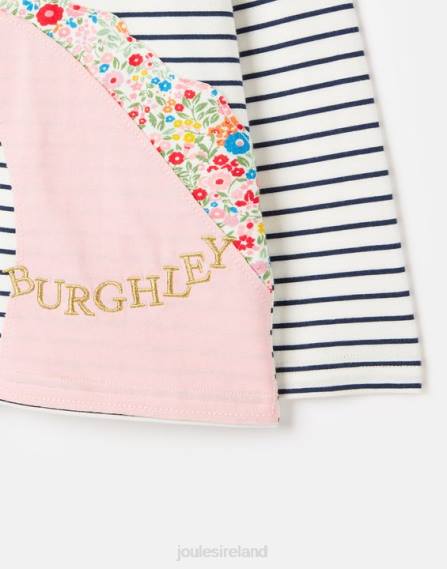 Apparel IE Joules Girls Burghley Long Sleeve T-Shirt 2-12 Years NAVY HORSE STRIPE JVVL287