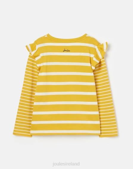Apparel IE Joules Girls Elora Long Sleeve Jersey T-Shirt 2-12 Years YELLOW STRIPE JVVL302