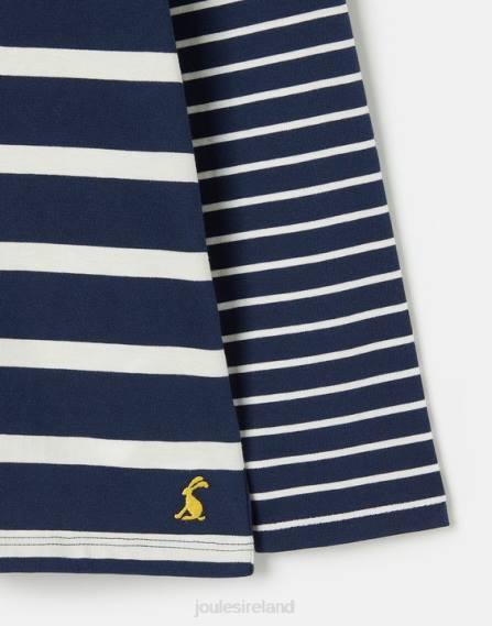 Apparel IE Joules Girls Elora Long Sleeve Jersey T-Shirt NAVY WHITE STRIPE JVVL324