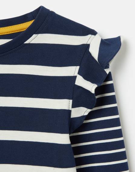 Apparel IE Joules Girls Elora Long Sleeve Jersey T-Shirt NAVY WHITE STRIPE JVVL324