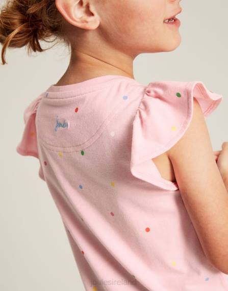 Apparel IE Joules Girls Flutter Astra Short Sleeve T-shirt 2-8 Years PINK UNICORN JVVL290