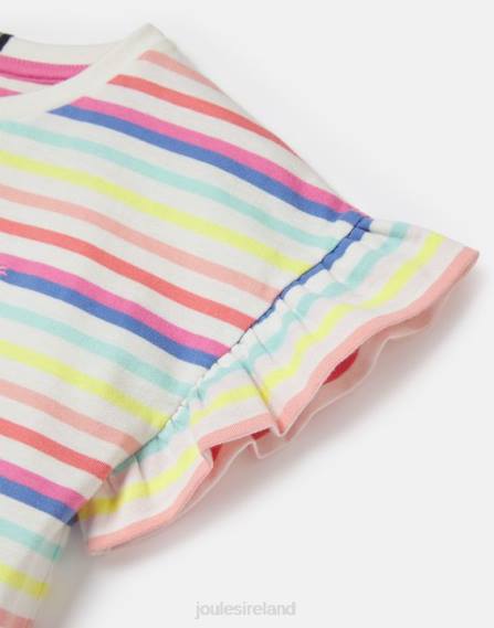 Apparel IE Joules Girls Frillside Short Sleeve Frill T-Shirt 2-12 Years MULTI STRIPE JVVL258