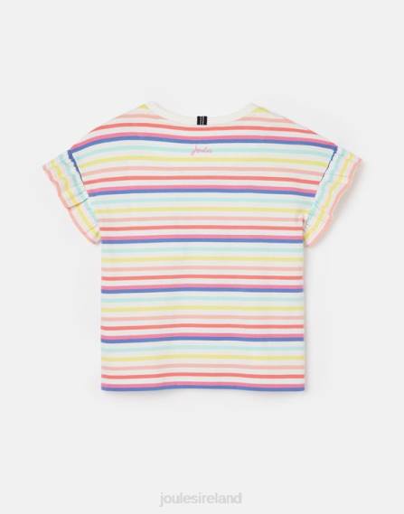 Apparel IE Joules Girls Frillside Short Sleeve Frill T-Shirt 2-12 Years MULTI STRIPE JVVL258