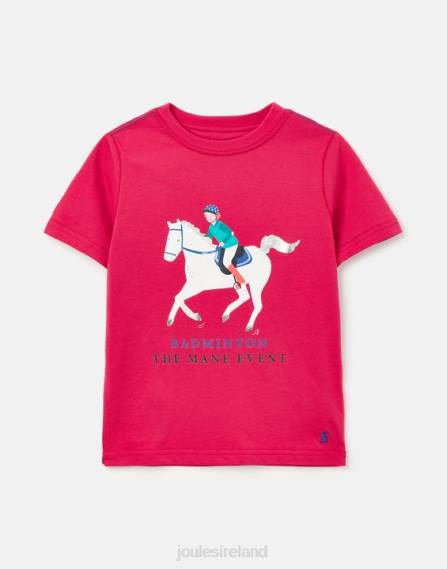 Apparel IE Joules Girls Kids Unisex Badminton Short Sleeve T-Shirt 2-12 Years DEEP RASPBERRY JVVL284