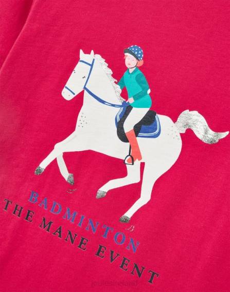 Apparel IE Joules Girls Kids Unisex Badminton Short Sleeve T-Shirt 2-12 Years DEEP RASPBERRY JVVL284