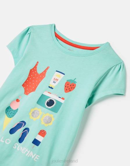 Apparel IE Joules Girls Pixie Screenprint T-Shirt 2-12 Years BLUE HOLIDAY JVVL261