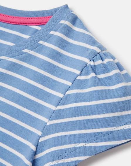 Apparel IE Joules Girls Pixie Screenprint T-Shirt 2-12 Years BLUE STRIPE FLAMINGO JVVL289