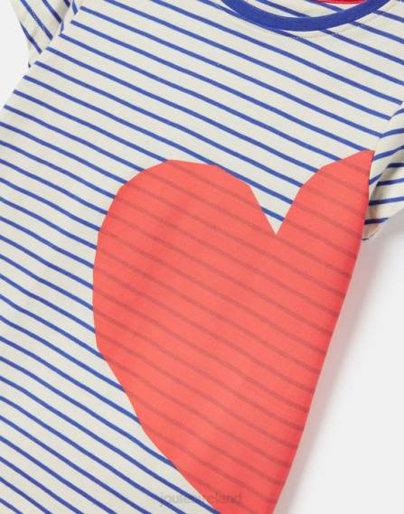 Apparel IE Joules Girls Pixie Short Sleeve Screenprint T-Shirt 2-12 Years RED HEART STRIPE JVVL265