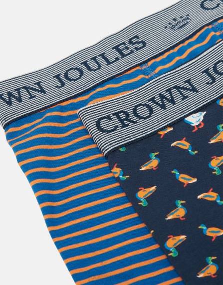 Accessories IE Joules Men Crown Cotton Boxers 2 Pack NAVY DUCK GOOSE JVVL170