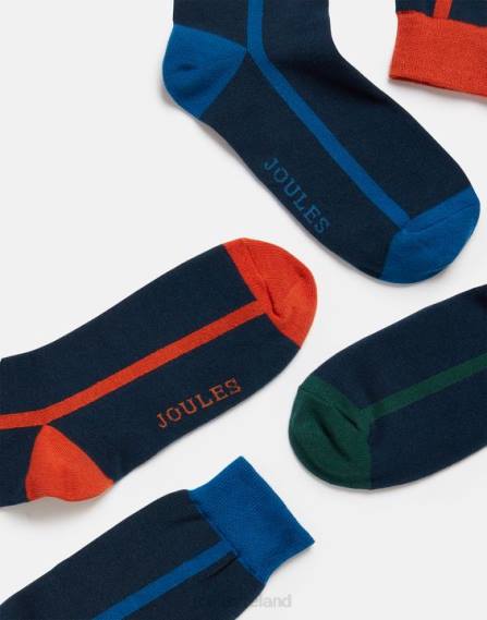 Accessories IE Joules Men Striking Cotton Socks 3 Pack NAVY COLOUR BLOCK JVVL254