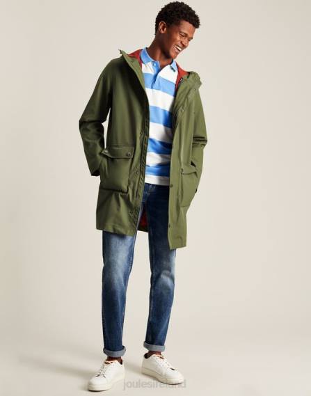 Apparel IE Joules Men Wayland Mid Length Raincoat DARK GREEN JVVL167