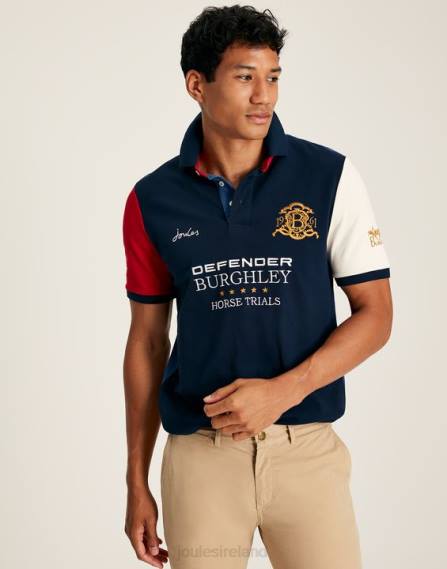 Apparel IE Joules Men Burghley Short Sleeved Polo Shirt FRENCH NAVY JVVL222