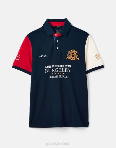 Apparel IE Joules Men Burghley Short Sleeved Polo Shirt FRENCH NAVY JVVL222