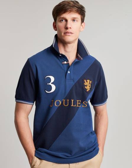 Apparel IE Joules Men Embellished Polo Shirt DEEP BLUE JVVL216