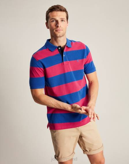 Apparel IE Joules Men Filbert Polo Shirt MID BLUE PINK STRIPE JVVL204