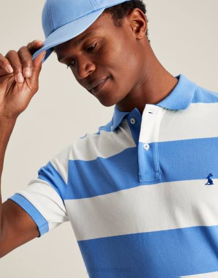 Apparel IE Joules Men Filbert Polo Shirt MID BLUE WHITE STRIPE JVVL201
