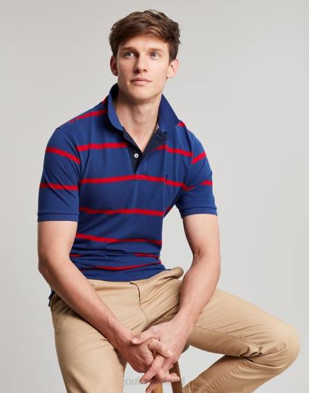 Apparel IE Joules Men Filbert Polo Shirt NAVY RED STRIPE JVVL217
