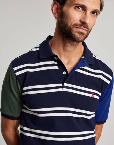 Apparel IE Joules Men Woody Polo Shirt NAVY WHITE STRIPE JVVL186