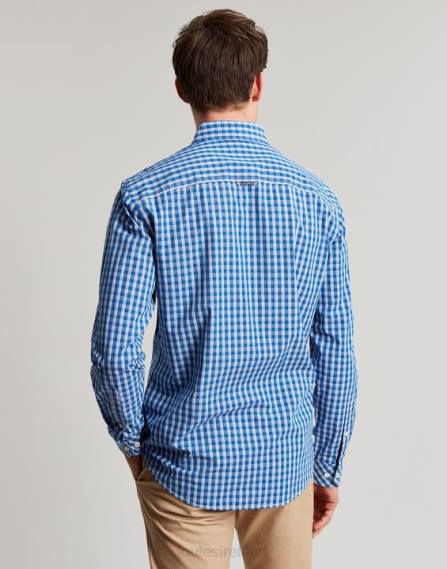 Apparel IE Joules Men Abbott Classic Fit Peached Poplin Shirt BLUE GINGHAM JVVL212