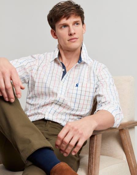 Apparel IE Joules Men Abbott Classic Fit Peached Poplin Shirt MULTI CHECK JVVL244