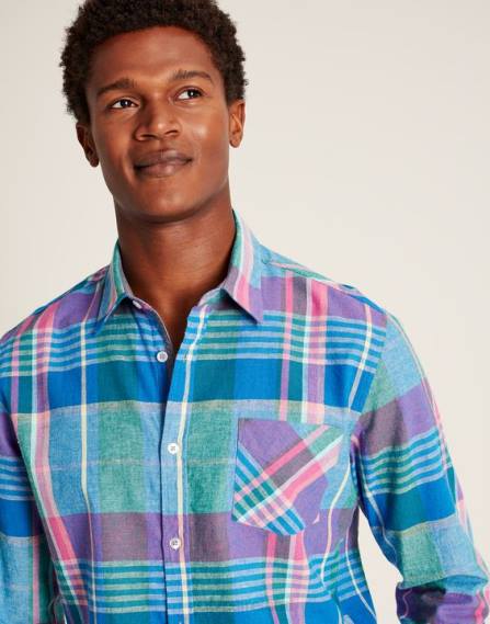 Apparel IE Joules Men Bayard Classic Fit Shirt PINK BLUE CHECK JVVL223