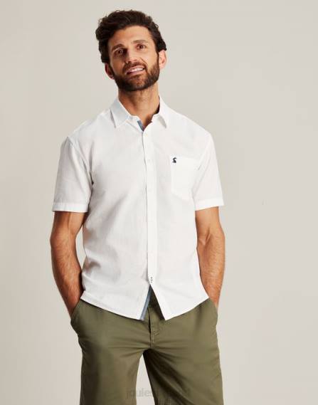 Apparel IE Joules Men Breaker Linen Shirt WHITE JVVL219