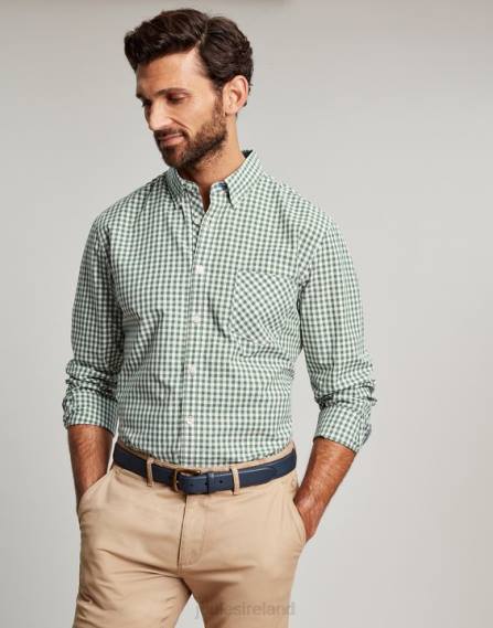 Apparel IE Joules Men Goodridge Classic Fit Poplin Shirt GREEN GINGHAM JVVL225