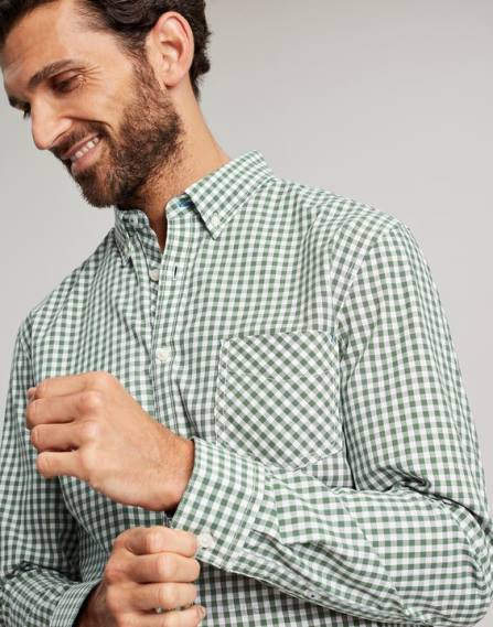 Apparel IE Joules Men Goodridge Classic Fit Poplin Shirt GREEN GINGHAM JVVL225