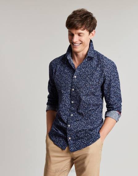 Apparel IE Joules Men Invitation Classic Fit Printed Shirt NAVY DITSY JVVL211