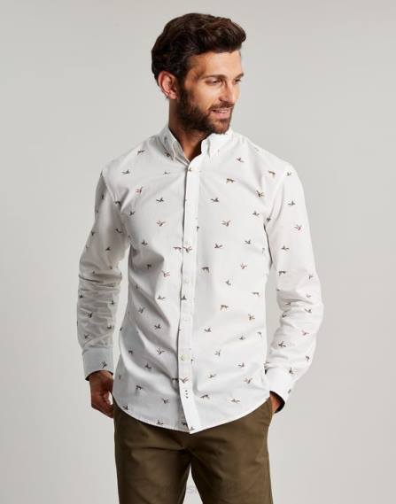Apparel IE Joules Men Invitation Classic Fit Printed Shirt WHITE DUCKS JVVL227