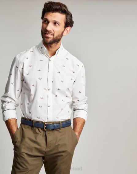 Apparel IE Joules Men Invitation Classic Fit Printed Shirt WHITE DUCKS JVVL227