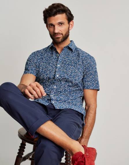 Apparel IE Joules Men Lloyd Classic Fit Printed Shirt BLUE DITSY JVVL195