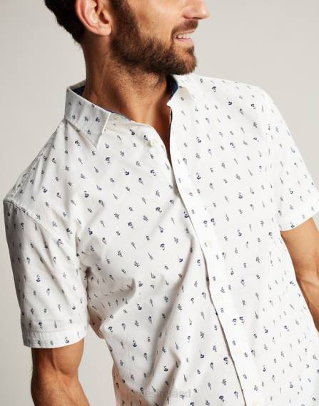 Apparel IE Joules Men Lloyd Classic Fit Printed Shirt WHITE JVVL238