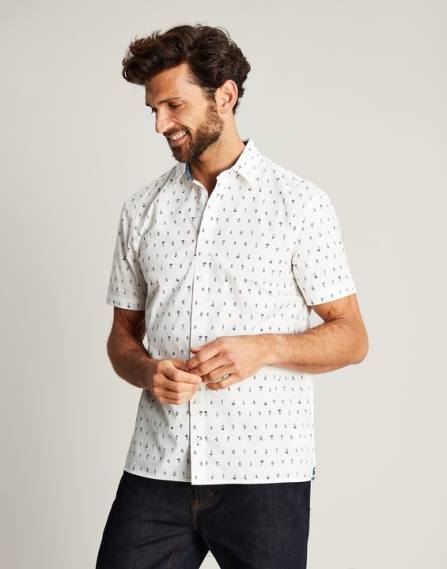 Apparel IE Joules Men Lloyd Classic Fit Printed Shirt WHITE JVVL238