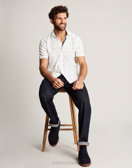 Apparel IE Joules Men Lloyd Classic Fit Printed Shirt WHITE JVVL238