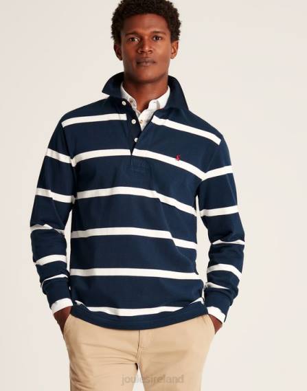 Apparel IE Joules Men Onside Rugby Shirt NAVY CREME STRIPE JVVL178