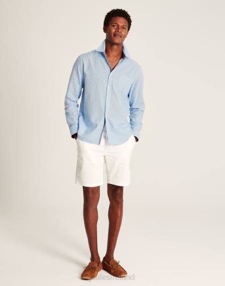 Apparel IE Joules Men Tilford Linen Blend Classic Fit Shirt BLUE HOUNDSTOOTH JVVL185